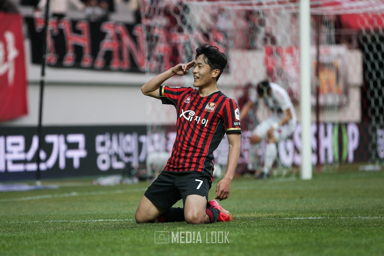 지난 2라운드 수원FC전에서 멀티골을 기록한 FC서울의 나상호 / 사진 = 한국프로축구연맹