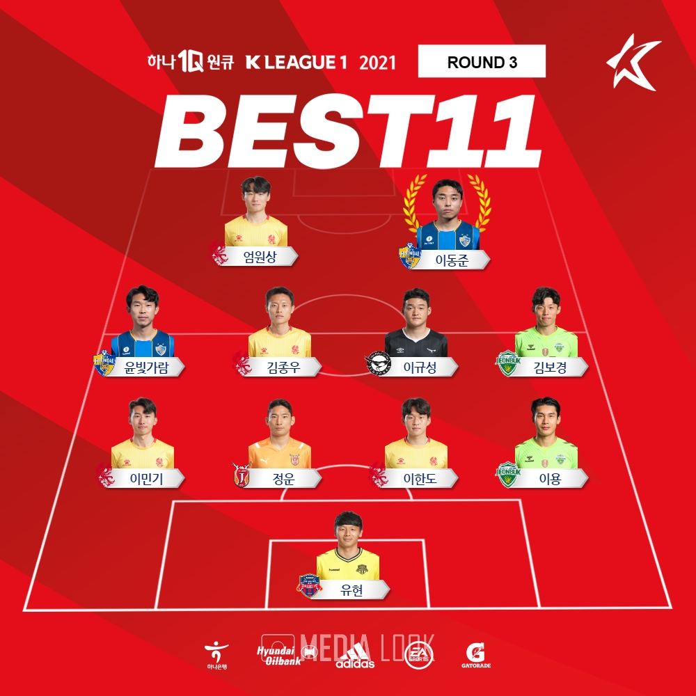 '하나원큐 K리그1 2021' 3라운드 베스트11 / 사진 = 한국프로축구연맹